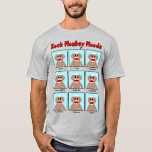 Sock Monkey Moods colored T-Shirt