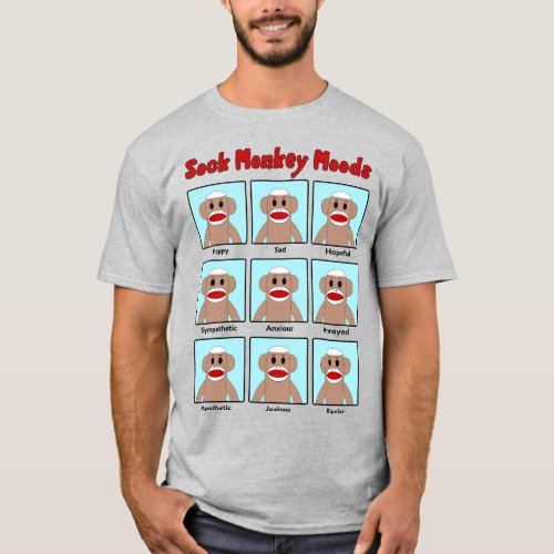 Sock Monkey Moods colored T_Shirt