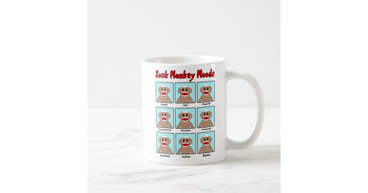 Sock Monkey Moods Mug | Zazzle