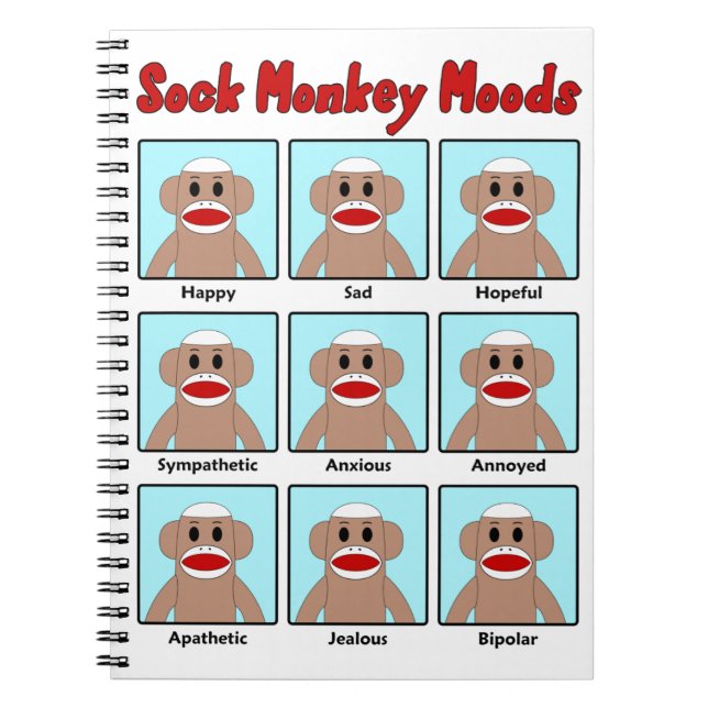 Sock Monkey Moods Notebook (Front)