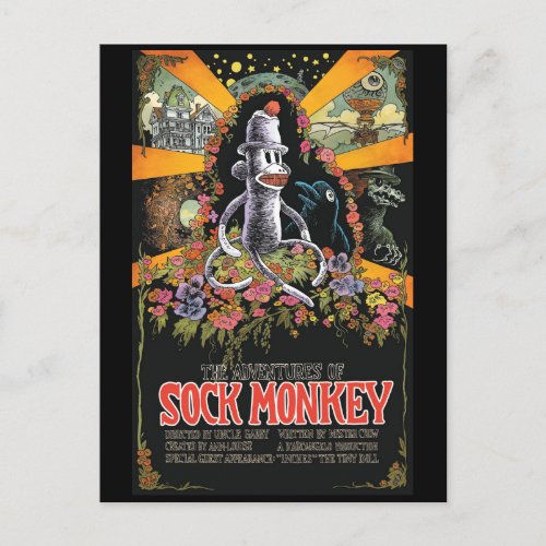 Sock Monkey Movie Poster Postcard
