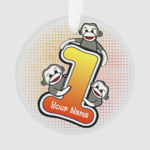 Sock Monkey Number 1 Ornament