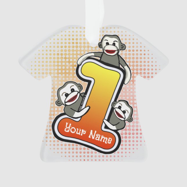 Sock Monkey  Number 1  Ornament (Front)