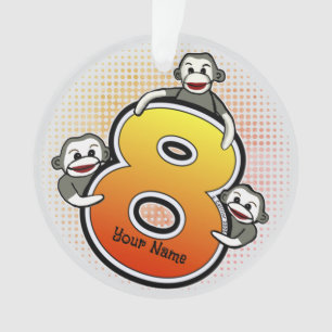 Sock Monkey  Number 8 Ornament