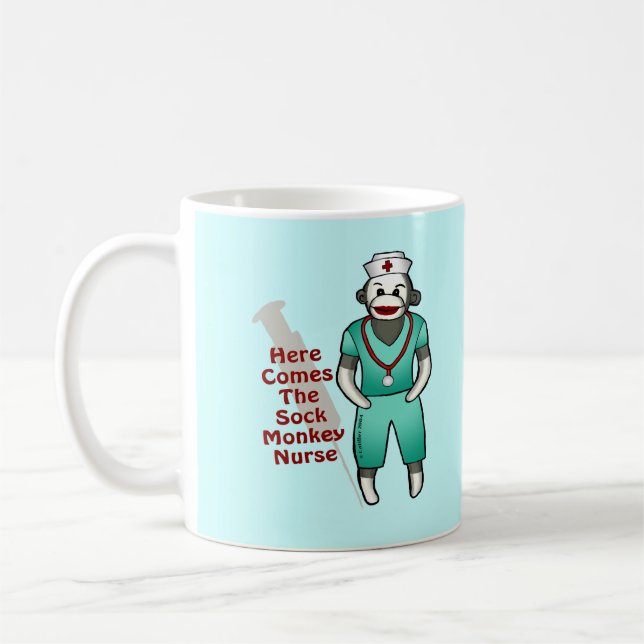 Sock Monkey Nurse Coffee Mug (Left)