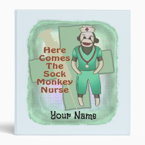 Sock Monkey Nurse custom name binder