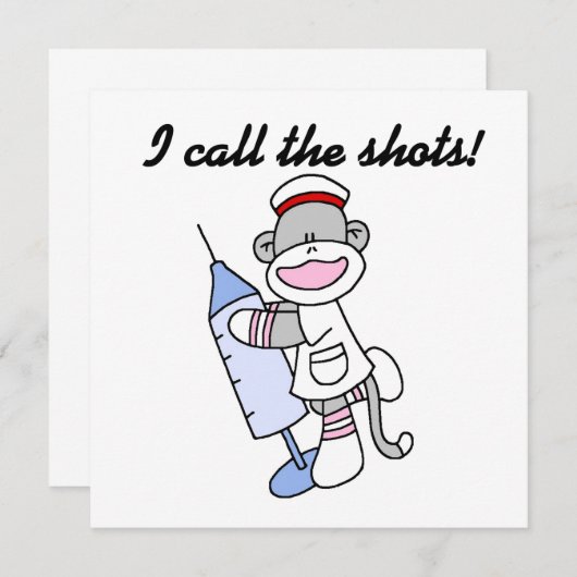 Sock Monkey Nurse I Call the Shots Gifts (Front/Back)