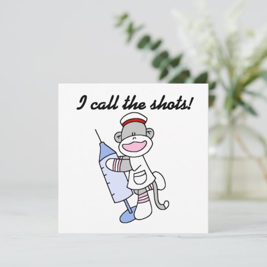 Sock Monkey Nurse I Call the Shots Gifts (Standing Front)