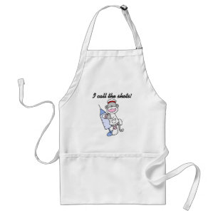 Sock Monkey Nurse I Call the Shots Gifts Adult Apron