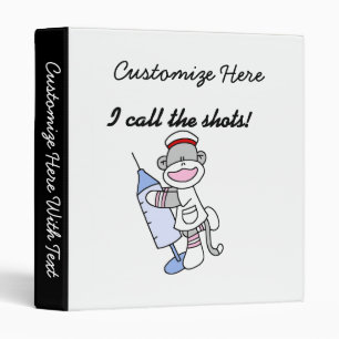 Sock Monkey Nurse I Call the Shots Gifts Binder