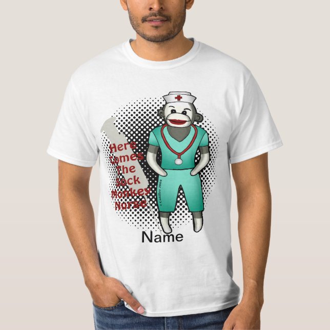 Sock Monkey Nurse T-Shirt (Front)