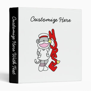 Sock Monkey Nurse T-shirts and Gifts 3 Ring Binder