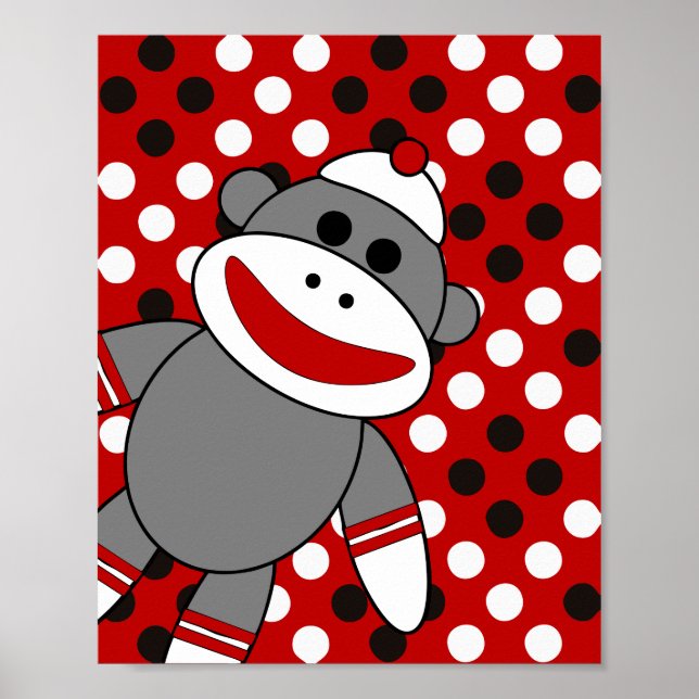 Sock Monkey Nursery Wall Art (Front)