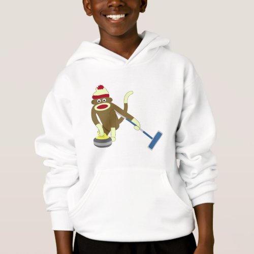 Sock Monkey Olympic Curling Hoodie