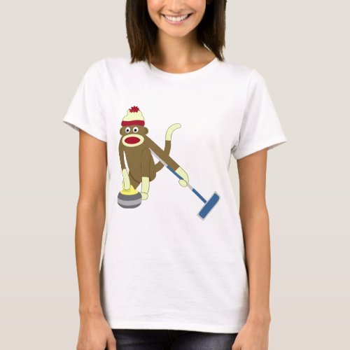 Sock Monkey Olympic Curling T_Shirt