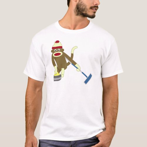 Sock Monkey Olympic Curling T_Shirt