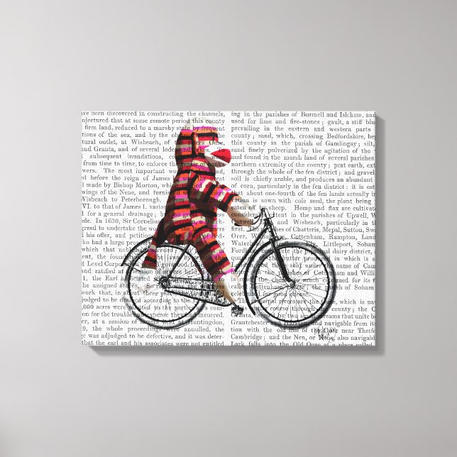 Sock Monkey on Bicycle Canvas Print (Front)