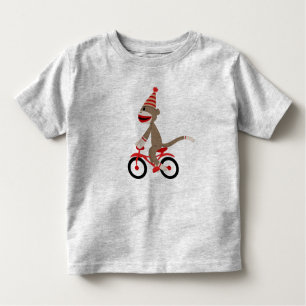 Sock Monkey on Bike Toddler T-shirt