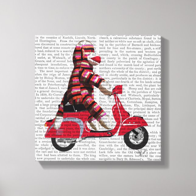 Sock Monkey on Moped Canvas Print (Front)