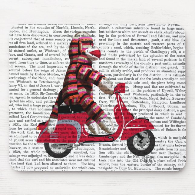 Sock Monkey on Moped Mouse Pad (Front)