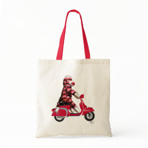 Sock Monkey on Moped Tote Bag