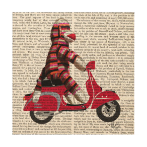 Sock Monkey on Moped Wood Wall Decor