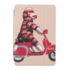 Sock Monkey on Red Moped iPad Mini Cover