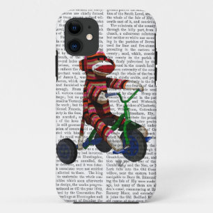 Sock Monkey on Tricycle iPhone 11 Case