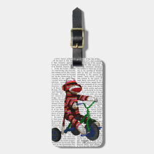 Sock Monkey on Tricycle Luggage Tag