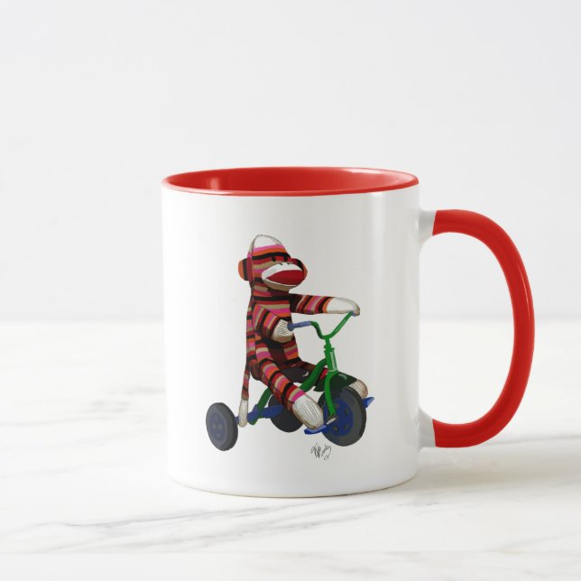 Sock Monkey on Tricycle Mug (Right)
