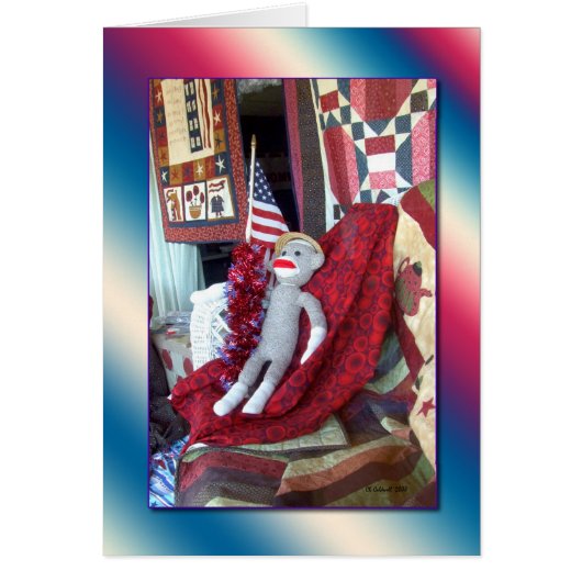 Sock Monkey Patriot Cards (Front)