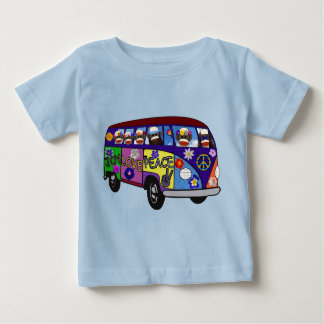 Sock Monkey Peace Bus  Baby T-Shirt