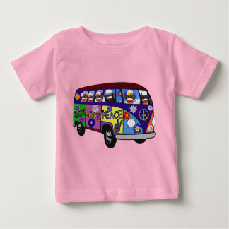 Sock Monkey Peace Bus  Baby T-Shirt