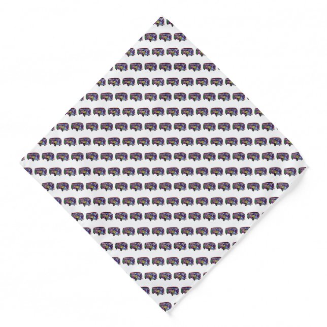 Sock Monkey Peace Bus  Bandana (Front)