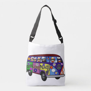 Sock Monkey Peace Bus Crossbody Bag