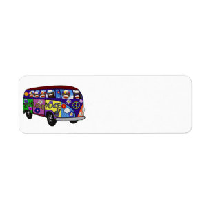 Sock Monkey Peace Bus Label