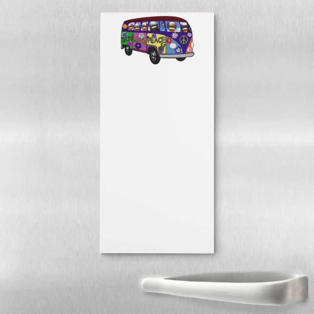 Sock Monkey Peace Bus  Magnetic Notepad (In Situ)