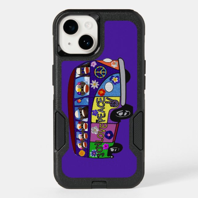 Sock Monkey Peace Bus  Otterbox iPhone Case (Back)