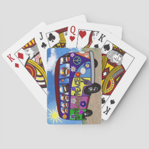 Sock Monkey Peace Bus  Poker Cards
