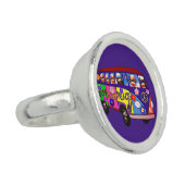 Sock Monkey Peace Bus Ring (Side)