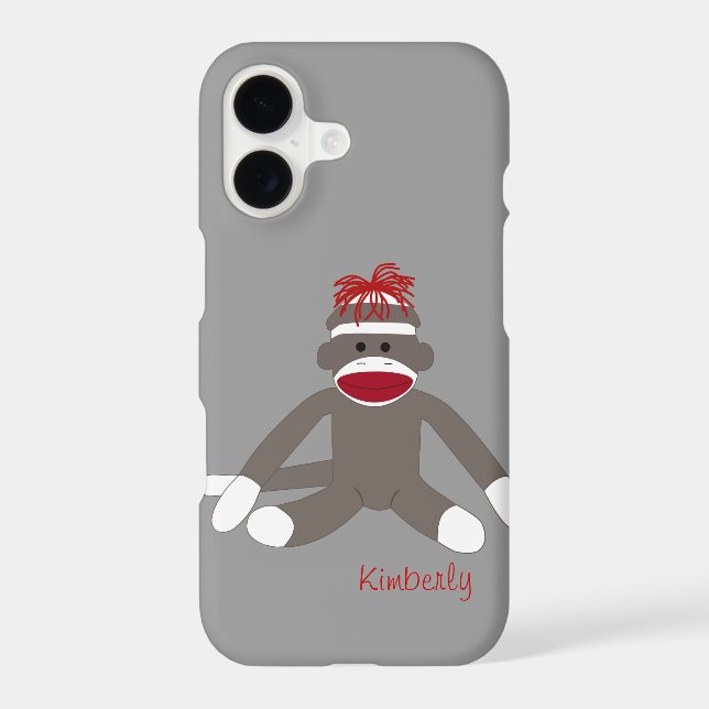 Sock Monkey Personalized iPhone 5 Case (Back)