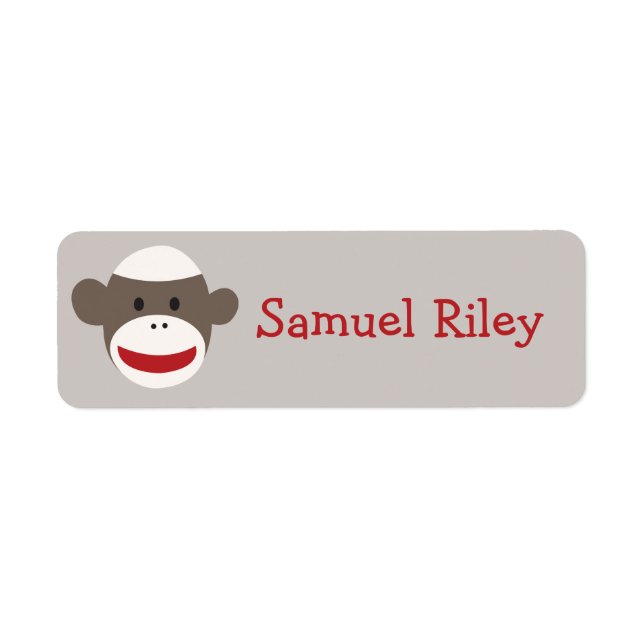 Sock Monkey Personalized Sticker (Front)