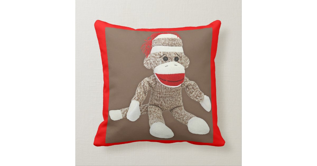 sock monkey pillow