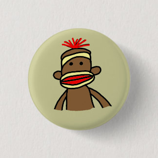 Sock Monkey Pinback Button