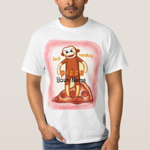 Sock Monkey Pizza T_Shirt