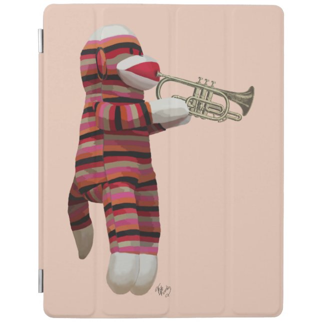 Sock Monkey Playing Trumpet 2 iPad Air Cover (Front)