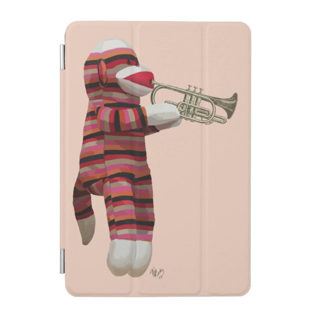 Sock Monkey Playing Trumpet 2 iPad Mini Cover (Front)