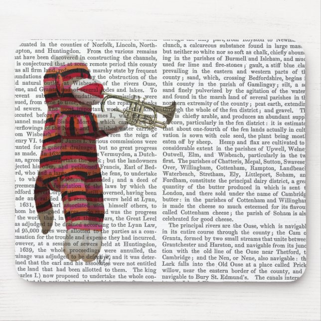 Sock Monkey Playing Trumpet Mouse Pad (Front)