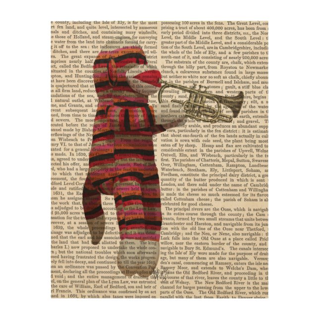 Sock Monkey Playing Trumpet Wood Wall Decor (Front)