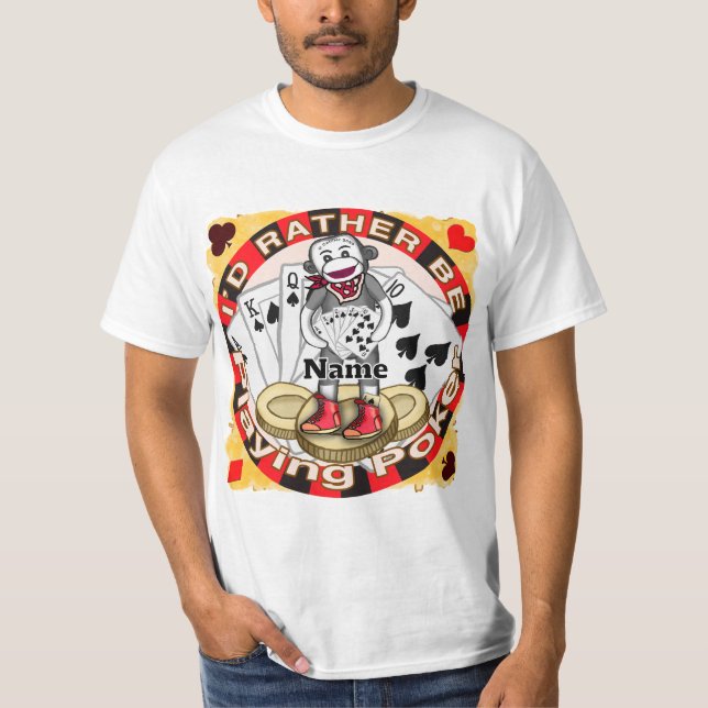 Sock Monkey poker T-Shirt (Front)